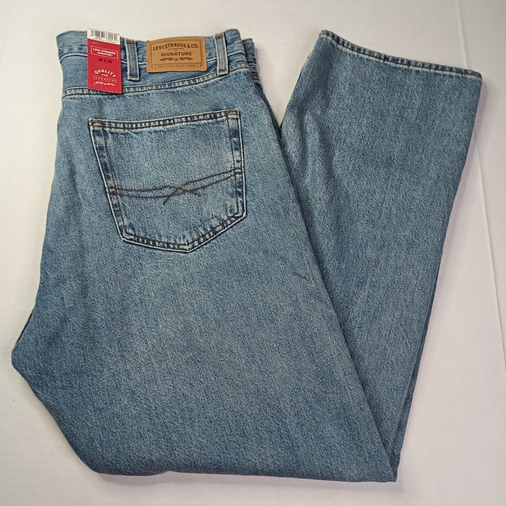 Signature By Levi Strauss Original Straight Jeans Men's Size 38x30 Blue